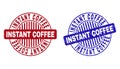 Grunge INSTANT COFFEE Scratched Round Stamp Seals