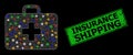 Grunge Insurance Shipping Seal with Mesh Medical First Aid Glare Icon with Colored Glare Spots