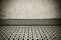 Grunge interior with vintage moroccan tiled floor