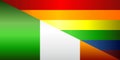 Grunge Ireland and Gay flags