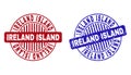 Grunge IRELAND ISLAND Textured Round Stamps