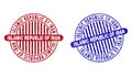 Grunge ISLAMIC REPUBLIC OF IRAN Scratched Round Stamp Seals