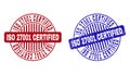Grunge ISO 27001 CERTIFIED Scratched Round Stamp Seals