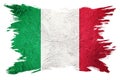 Grunge Italy flag. Italian flag with grunge texture. Brush stroke