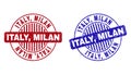 Grunge ITALY, MILAN Textured Round Stamps