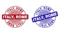 Grunge ITALY, ROME Scratched Round Stamp Seals