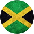 Grunge Jamaica flag. Jamaica button flag Isolated on white background