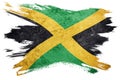 Grunge Jamaica flag. Jamaica flag with grunge texture. Brush stroke. Royalty Free Stock Photo