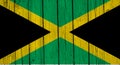 Jamaica Flag Over Wood Planks Royalty Free Stock Photo