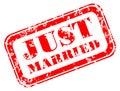 Grunge just married rubber stamp Royalty Free Stock Photo