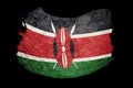 Grunge Kenya flag. Kenya flag with grunge texture. Brush stroke.