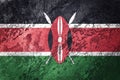 Grunge Kenya flag. Kenya flag with grunge texture.