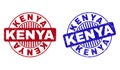 Grunge KENYA Scratched Round Watermarks