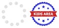 Grunge Kids Area Round Rosette Bicolor Badge and Mesh 2D Dotted Circle Perimeter