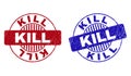 Grunge KILL Textured Round Stamps