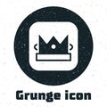 Grunge King playing card icon isolated on white background. Casino gambling. Monochrome vintage drawing. Vector