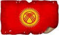 Kyrgyzstan Flag On Old Paper