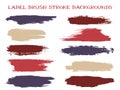 Grunge label brush stroke backgrounds Royalty Free Stock Photo