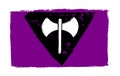 Grunge Labrys Lesbian pride flag. Vector illustration Symbol of Lesbian feminism. LGBT movement. LGBTQ community