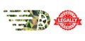 Grunge Legally Stamp Seal And Tire Wheel Polygonal Mocaic Military Camouflage Icon