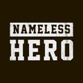 Grunge lettering of nameless hero in squad number style