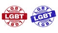 Grunge LGBT Scratched Round Stamps