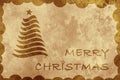 Grunge light brown Merry Christmas card Royalty Free Stock Photo