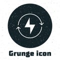 Grunge Lightning bolt icon isolated on white background. Flash sign. Charge flash icon. Thunder bolt. Lighting strike Royalty Free Stock Photo