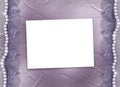 Grunge lilac frame for photo with pearls Royalty Free Stock Photo