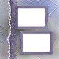 Grunge lilac frame for photo with pearls Royalty Free Stock Photo