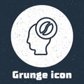 Grunge line Barista icon isolated on grey background. Monochrome vintage drawing. Vector