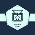 Grunge line Calendar party icon isolated on blue background. Event reminder symbol. Monochrome vintage drawing. Vector