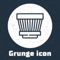 Grunge line Car air filter icon isolated on grey background. Automobile repair service symbol. Monochrome vintage Royalty Free Stock Photo