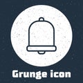 Grunge line Church bell icon isolated on grey background. Alarm symbol, service bell, handbell sign, notification symbol Royalty Free Stock Photo