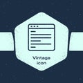 Grunge line Computer api interface icon isolated on blue background. Application programming interface API technology Royalty Free Stock Photo