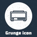 Grunge line Digital alarm clock icon isolated on grey background. Electronic watch alarm clock. Time icon. Monochrome