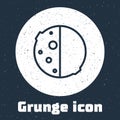 Grunge line Eclipse of the sun icon isolated on grey background. Total sonar eclipse. Monochrome vintage drawing. Vector