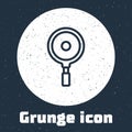Grunge line Frying pan icon isolated on grey background. Fry or roast food symbol. Monochrome vintage drawing. Vector