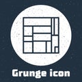 Grunge line House Edificio Mirador icon isolated on grey background. Mirador social housing by MVRDV architects in