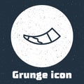 Grunge line Hunting horn icon isolated on grey background. Monochrome vintage drawing. Vector Royalty Free Stock Photo