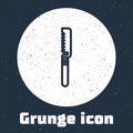 Grunge line Medical saw icon isolated on grey background. Surgical saw designed for bone cutting limb amputations and
