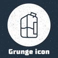 Grunge line Printer ink bottle icon isolated on grey background. Monochrome vintage drawing. Vector Royalty Free Stock Photo
