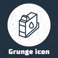 Grunge line Printer ink cartridge icon isolated on grey background. Monochrome vintage drawing. Vector Royalty Free Stock Photo