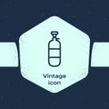 Grunge line Propane gas tank icon isolated on blue background. Flammable gas tank icon. Monochrome vintage drawing