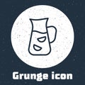 Grunge line Sangria icon isolated on grey background. Traditional spanish drink. Monochrome vintage drawing. Vector