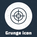 Grunge line Target sport icon isolated on grey background. Clean target with numbers for shooting range or shooting