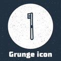 Grunge line Toothbrush icon isolated on grey background. Monochrome vintage drawing. Vector Illustration Royalty Free Stock Photo