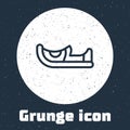 Grunge line Traditional indian shoes icon isolated on grey background. Monochrome vintage drawing. Vector