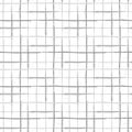 Grunge line vector seamless grid pattern background. Organic painterly ink brush stroke style criss cross backdrop