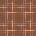 Grunge line vector seamless grid pattern background. Organic painterly ink brush stroke style criss cross backdrop